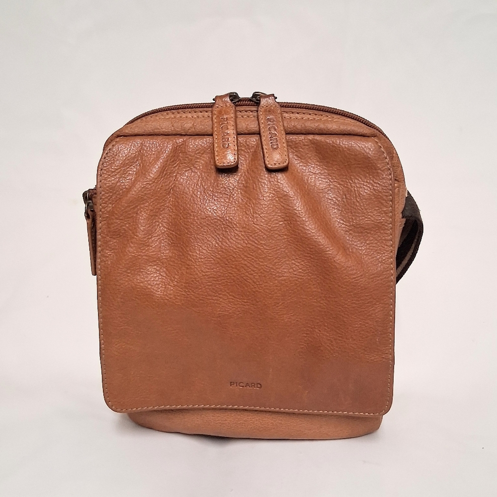Picard Men's Tan Leather Crossbody Bag
